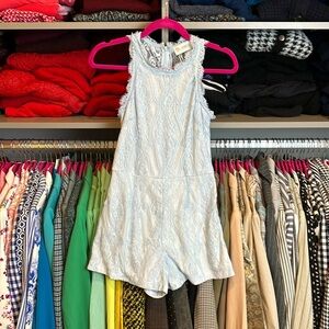 L’atiste baby blue sleeveless lace romper size S